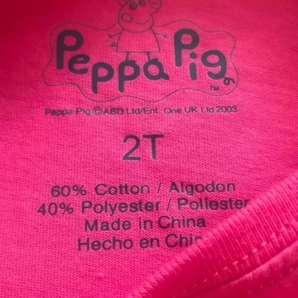 (NWT) Peppa Pig Toddler Long Sleeve Shirt in Pink, 2T - Picture 6 of 8